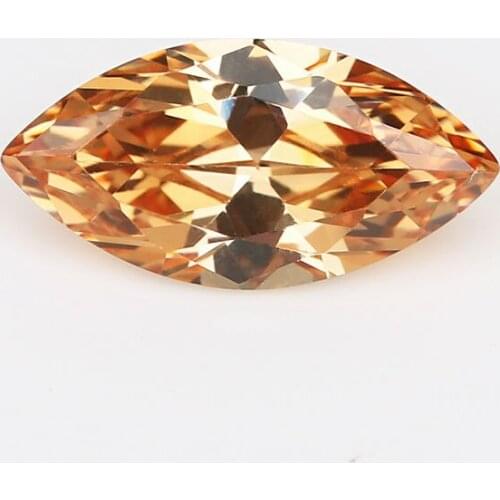 50PCS 1.5x3~10x20mm Marquise Shape Loose CZ Stone Champagne AAAAA Cubic zirconia Synthetic stone For Jewelry DIY Stone