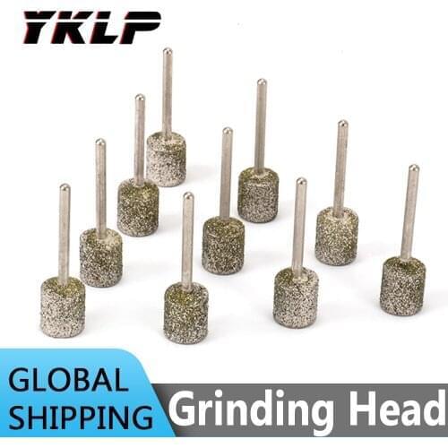 Diamond Cutting Grinding Head Mounted Points Bit 3mm Shank Jade Stone Carving Polishing for Dremel Rotary Tool