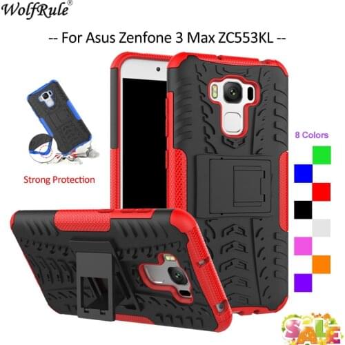 For Cover Asus Zenfone 3 Max ZC553KL Case TPU & PC Holder Armor Bumper Phone Case For Asus Zenfone 3 Max ZC553KL Cover 5.5