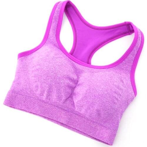 Women Workout Sports Bra Women Seamless Racerback Padded Bra Yoga Fitness Workout Stretch Bras Tank Top