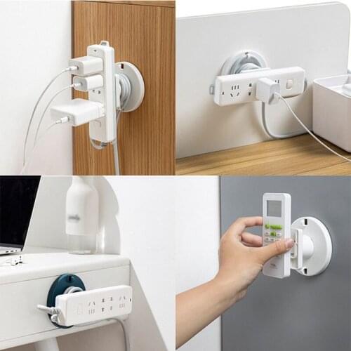 Home Self-Adhesive Socket Fixer Cable Wire Organizer Seamless Power Strip Holder Storage Support Hanger For Smartphone/Plug