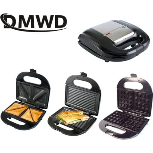 DMWD Multifunction Electric Eggs Sandwich Maker Mini Bread Grill waffle crepe Toaster Pancake baking Breakfast Machine EU plug