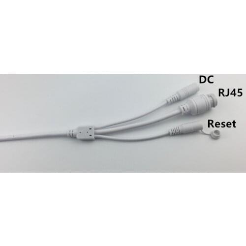 Network Reset Button LAN Cable for IP camera board module DC 2.1mm * 5.5mm RJ45 plug copper Line 0.6m