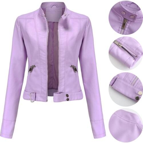 Pu Leather Jacket Women Fashion Motorcycle Coat Short Faux Leather Biker Jacket Soft Jacket Female Casaco Feminino Inverno
