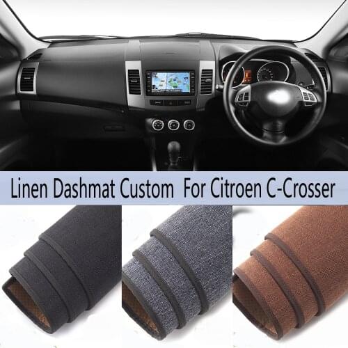 Car Styling Linen Dash Mat Covers Dashmat Dashboard Pad Carpet Accessories For Citroen C-Crosser 2009 2010 2011 2012