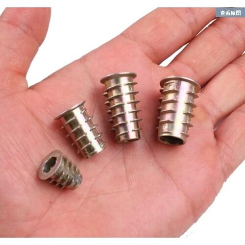 M5 x8 10 13mm Alloy Furniture Hex Drive Head Nut Wood Insert pre embedded Insert nut,fastener wood plate bolt chair bed cupboard