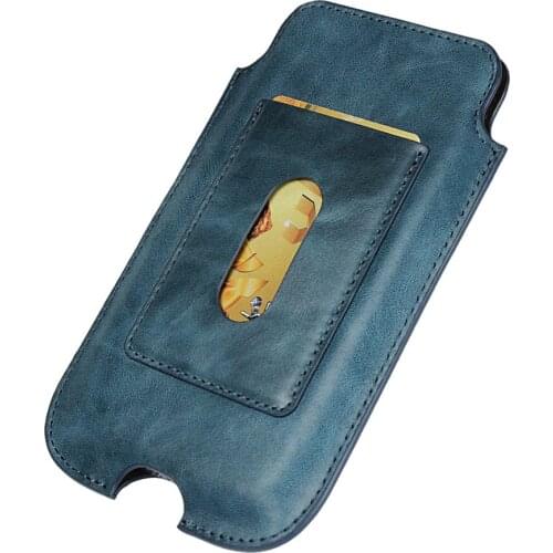 Fashion Leather Phone Protective Bag Card Holster Storage Waist Bag for 4.7"/5.1"/5.5" Phone Holder Parts