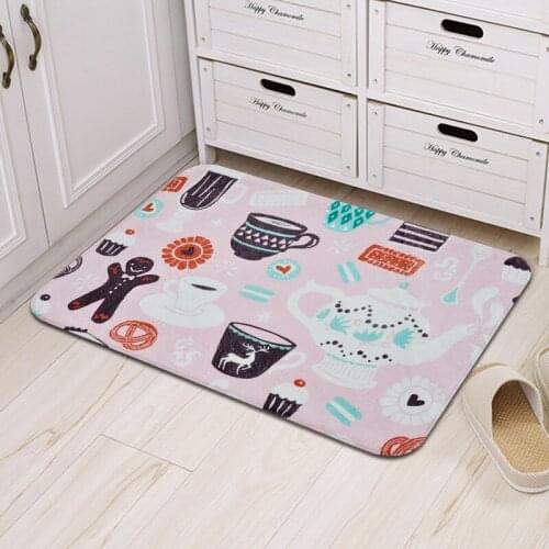 Nordic Style Print Floor Mat/Rugs Bedroom Doormat Kitchen Bathroom Absorbent Pad Textiles Decor Living For Carpets Room Carp