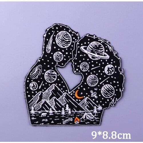 Skull Punk Patch Spouse DIY Iron On Patches On Clothes Embroidery Patch For Clothing Punk Heart Patches for jacket Applique