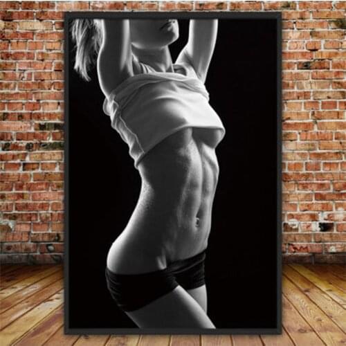 New DIY Diamond painting Gym girl 5D diamond embroidery Black and white portrait mosaic Cross stitch home decoration gift P246