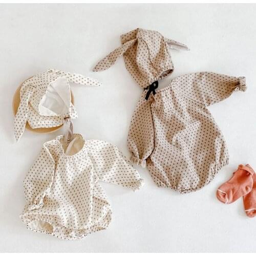 New Newborn Infant Baby Boys Girls Printing Rompers + Hat Clothing 0-3Yrs Spring Kids Boy Girl Long Sleeve Rompers Clothes