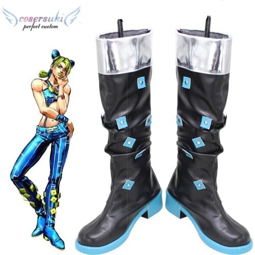 JoJos Bizarre Adventure Jolyne Kujo Cosplay Custom Made Shoes Boots for Christmas Halloween Carnival