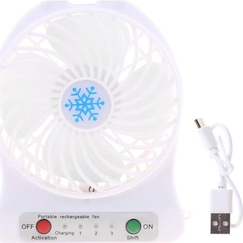 HOT SALE Portable LED Light Fan Air Cooler Mini Desk USB Fan Third Wind USB Fan 95AC