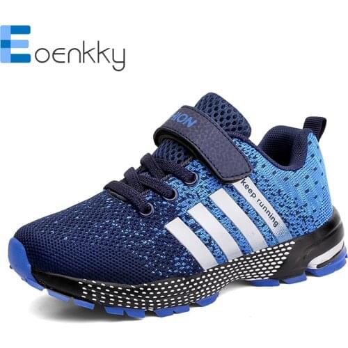 Fashion Sports Boys Sneakers Hook&Loop Kids Casual Shoes Children Breathable Mesh Running Shoes Walking Tenis Sneakers Girls