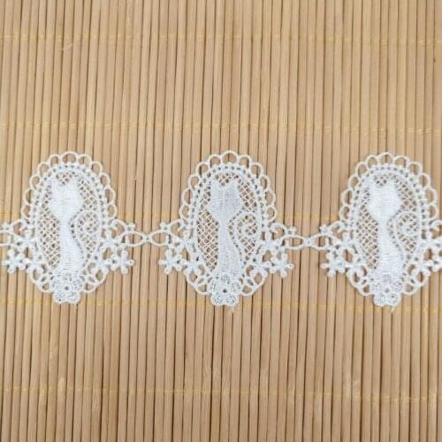 2Yards 5cm Water-Souble Cartoon Cat Lace Mesh Ribbons For Clothing Bra Panties Trimming Sewing Material Suppliers
