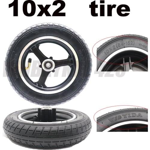 54-152/10x2 tyre 10x2.0 tire with alloy rim hub for 10 inch Electric balance car,baby stroller 10x2 Electric scooter wheel