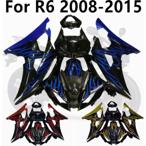 Blue Flame Pull Flower Motorcycle for YAMAHA YZF600 08-09-10-11-12-13-14-15 ABS R6 2008-2015 Full Fairing Kit