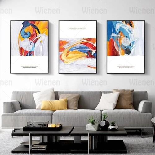Nordic Modern Abstract Style Avant-garde Decorative Painting Colorful Line Art Wall Pictures Home Decor For Living Room Bedside