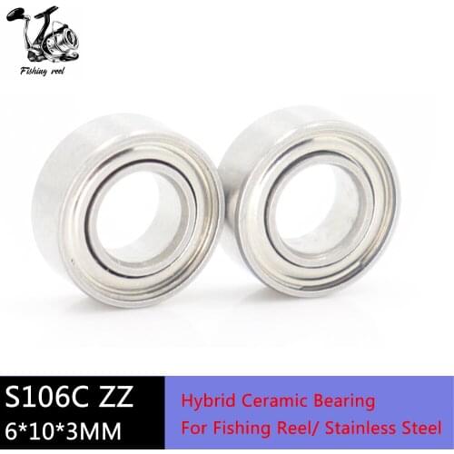 2Pcs SMR106ZZ CB Air Bearing 6*10*3 mm ABEC-7 Stainless Steel Hybrid Ceramic Bearing DRY Ocean Fishing Reels MR106