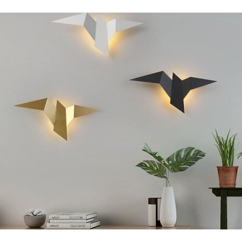 Modern Wall Lamp LED Bird Nordic Balcony Hallway Sconces Vanity Lighting Fixture Mirror Living Room Decor New Design Gold Light