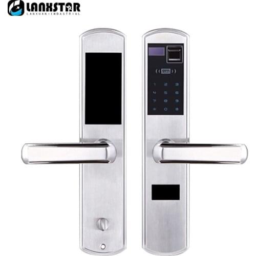 LANXSTAR 304 Steel Over Medium Type Lockbody Fingerprint Password Intelligent Card Mechanical Key Lock 5 in 1 Anti-theft Locks
