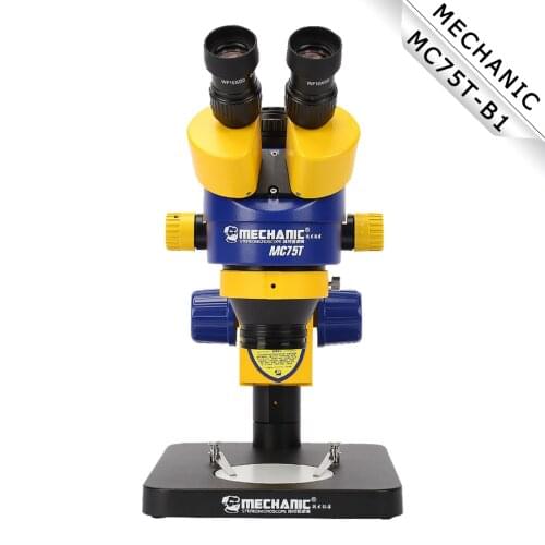 Trinocular Stereo Microscope MECHANIC MC75T-B1 0.7-4.5X Continuous Zoom PCB Mobile Phone Repair Inspection Platform