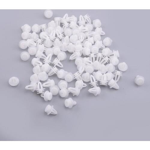 Universal 100 Pcs Door Panel Trim Push Pin Rivet Clip Fastener Retainer Remover Car Plastic White for 8.3mm Hole Diameter