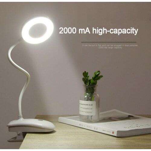 USB LED Desk Lamp Clip-On Flexible Bright Desk Lamps Foldable Dimmable Touch Table Lamp Dimming Portable Lamp Eye Protection