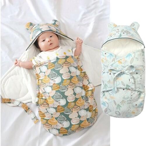 VOGUEON Baby Cuddles Autumn Winter Thickened Cotton Sleepsacks Newborn Baby Swaddling Supplies Anti-shock Sleeping Bag Cartoon