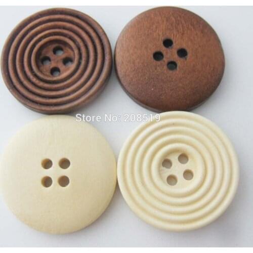 WBNGLE Antique wood buttons for apparel 25mm button 100pcs/lot sewing accessories