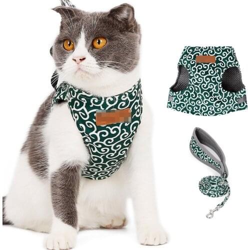 Cat Vest Harness Leash Set Kitten Puppy Dogs Harness Leads Breathable Pet Jacket Clothes for Small Dogs Collar Cat Chihuahua