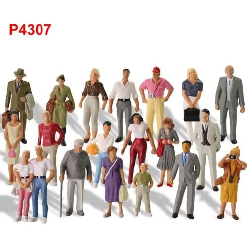 20pcs Model Trains All Standing 1:43 O Scale Figures Painted Passengers People Model Railway P4307