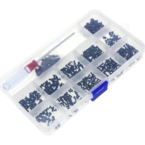 360 pcs/Set Laptop Screws with Screwdriver black DIY Assemble m2 m3 hdd motherboard screws Repair toool Fasteners