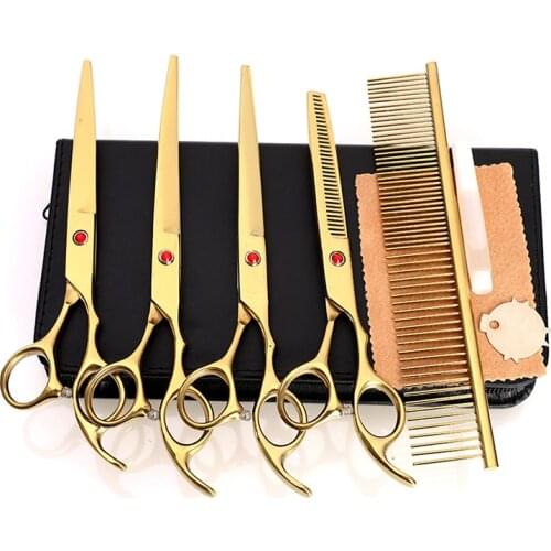 Purple High Quality Pet Scissors Set 6" JP Steel Dog Grooming Kit Animal Cutting Scissor