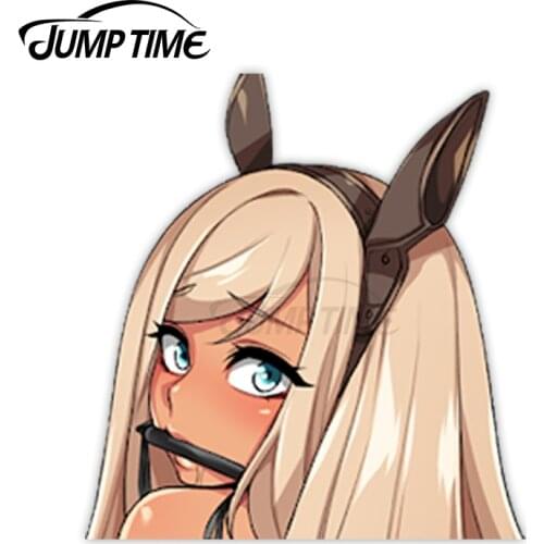 Jump Time Agawa Ryou Mai Pochi 9.6 Cute Anime Girl Peeker Vinyl Decal Window Waifu Car Stickers