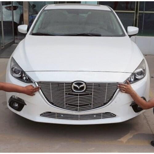 For mazda3 axela 2014--2016 High quality Aluminum Front Grille Around Trim Racing Grills Trim Car-styling