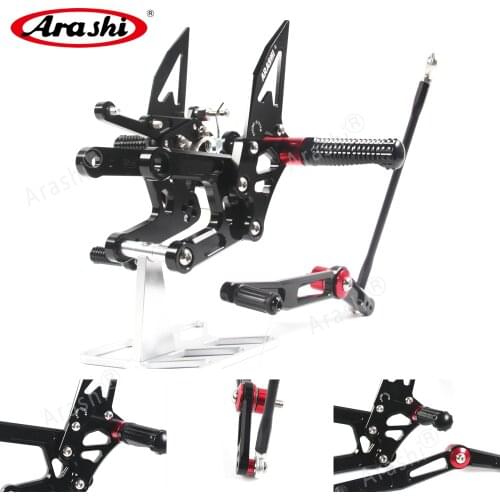 Arashi Adjustable Footrest Rearsets For YAMAHA YZF R6 2006 - 2016 YZF-R6 2007 2008 2009 2010 2011 2012 2013 2014 2015 CNC Black