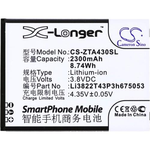 Cameron sino 2300mah battery for BEELINE Pro for TELSTRA 4GX Buzz for ZTE 4G Smart A430 Blade A210 Dual SIM LTE A430