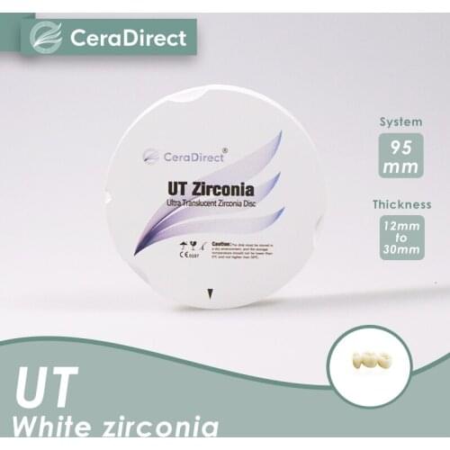 Ceradirect dental zirconia zirkon zahn system（95mm）——UT white zirconia for dental lab CAD/CAM