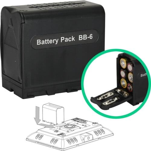 AA Battery Case Power Pack Adapter NP-F Series NP-F750 NP-F550 Replacement for Falconeyes Yongnuo LED Light Panels YN300II