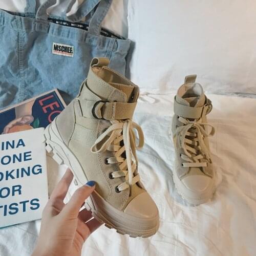 Spring and Autumn Women Martin Boots British Wind Students Military Boots Womens Boots Autumn Net Red Short Boots Winter Shoes