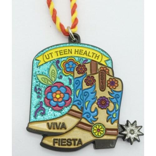 Cheap Medal New 3D Medallion Boot Shape Metal Die Casting