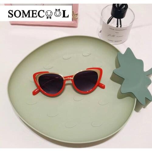 2020 NEW kids sunglasses Ins Style Fashion Cat eye Girls sun glasses 3-8yrs Baby eyewear UV400 Vintage Metal Cute glasses N491
