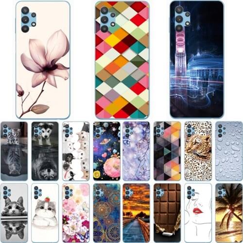 For Samsung A32 4G 6.4 inch Case Wolf Silicon TPU Fundas for Samsung A32 5G 6.5 inch Cat Animal Shell Bag Housing Phone Cases