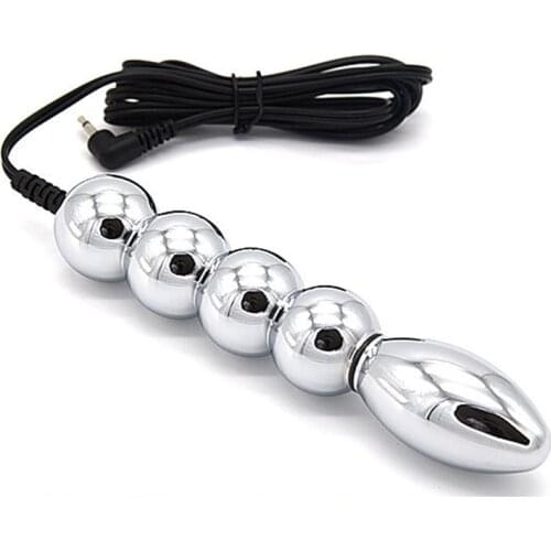 Electric Shock Vaginal Beads Bi-Polar Butt Plug Anal Stimulator Electro Therepy Massager Adult Game SM Sex Toy for Men Women