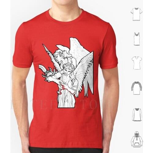 Ancient Winged Vampire Women With Chalice And Sword T Shirt Men Cotton 6Xl Winged Angel Angels Vampire Vampires Sword Black And