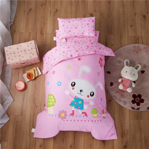 Cotton Children Bedding Set Kindergarten Quilt Cover Bed Sheets Pillowcase Baby Crib Bedding Set 3pcs/Set Cartoon Bedding