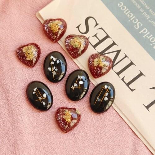 Ins retro natural material uv sealed earrings patch hairpin material DIY jewelry earrings accessories