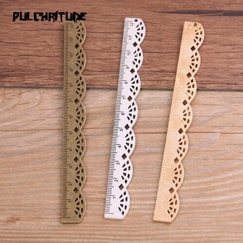 2pcs Three Color Cameo 12*125mm Ruler Bookmarks Alloy Pendant Charm Necklace Bracelet DIY Jewelry Accessories