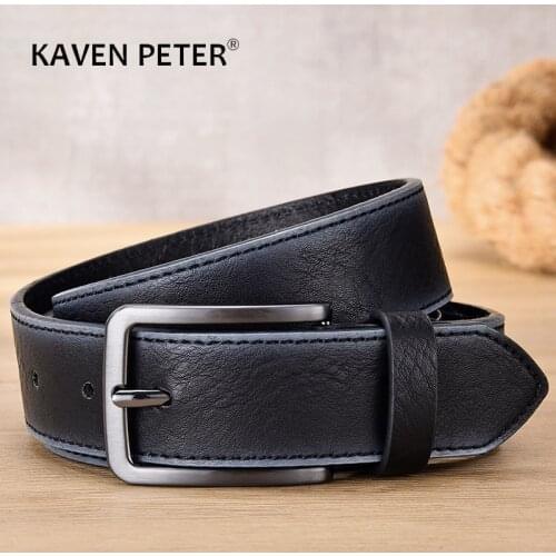 2020 Fashion Leather Belt Male Famous Brand Luxury Designer Cowboy Brown Jeans Trouser Waist Belt With Holes Pasek Free Shipping